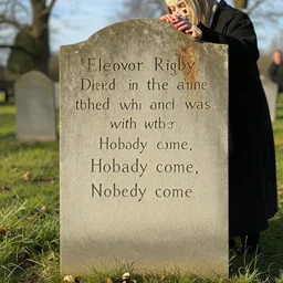 Eleanor Rigby, Died in the church and was buried along with her name, Nobody came, Father McKenzie, Wiping the dirt from his hands as he walks from the grave, No one was saved