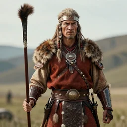 sioux warrior, realistic, 8 k, extremely detailed, cgi, trending on artstation, hyper - realistic render, 4 k hd wallpaper, premium prints available, octane render, award winning, by greg rutkowski