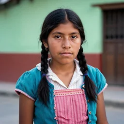 photo of a young mexican woman in the style of steve mccurry