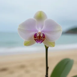 a beautiful alien orchid on a beach