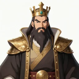 a bearded king, anime art, realistic, trending on Artstation