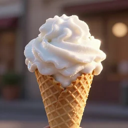 a product picture of ice cream cone with a white fluffy cloud inside realistic, stock photo, photographic filter, unreal engine 5, realistic, hyperdetailed, 8 k, cinematic, volumetric lighting, very realistic effect, hd, hdr, 4 k, sharp focus, octane render, ultra detailed, high resolution, trending on artstation in the style of albert dros glowing rich colors powerful imagery