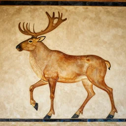 Minoan painting on a wall of a reindeer
