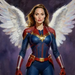 masterpiece painting of communist angelina jolie as a mcu superhero, featured in artstation, concept art by greg rutkowski, wlop, dan mumford, christophe vacher