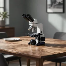 electron microscope view of a dining room table