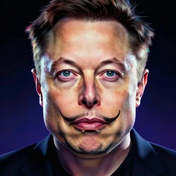 symmetry!! portrait of elon musk with a salvador dali moustache intricate, neon lights, highly detailed, digital painting, artstation, concept art, smooth, sharp focus, illustration, art by artgerm and greg rutkowski
