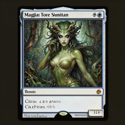 a beautiful and detailed magic the gathering card of a seductive poison ivy as a dryad, fantasy, d & d, dark eyeliner, intricate, elegant, highly detailed, digital painting, artstation, concept art, matte, sharp focus, illustration, art by rebecca guay and by arthur rackham and by alphonse mucha and by john william waterhouse