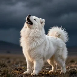 a Samoyed Howling at the Universe