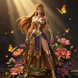 ivy from soulcalibur dressed as xena warrior princess, by luis ricardo falero, by mucha, intricate jewelry, corsets, kneehigh boots, ornate, filigree, bloom, butterflies, fireflies, rim lighting, cinematic lighting, god rays, artstation, cgsociety, rendered in octane.