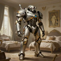 combat mech, bedroom!!!!!!, elegant, highly detailed, digital painting, artstation, concept art, smooth, sharp focus, illustration, art by krenz cushart and artem demura and alphonse mucha