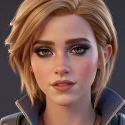 full body textured film grain eye shadow smoky eyes fashion model face emma watson as a fortnite character cgsociety octane render unreal engine redshift render trending on artstation trending on artstation render blender behance cg superhero