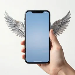 a phone with wings
