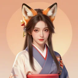 A beautiful digital concept portrait of a beautiful woman with fox ears wearing a kimono, by Stanley Artgerm Lau, WLOP, Rossdraws, LeraPi, and Sakimichan, trending on ArtStation, deviantart, SFW version