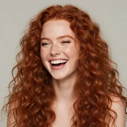 Sophia Lillis with long, curly red hair, she is laughing, she is wearing a yellow dress, portrait by Norman Rockwell,