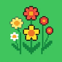 pixel art flowers