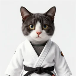 tuxedo cat, juijitsu High Definition detail, 8K