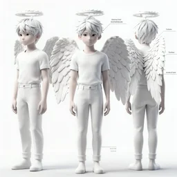 pure white angel character study of male tori spelling, clear faces, screenwriter, introvert, outsider, geek, disturbed, emotional, character sheet, fine details, concept design, contrast, kim jung gi, pixar and da vinci, trending on artstation, 8 k, full body and head, turnaround, front view, back view, ultra wide angle