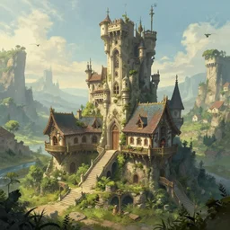 tom cruise, perfect fces, fantasy art landscape, fantasy city, fantasy kunst, fantasy castle, fantasy house, architecture mystery, artstation, house illustration