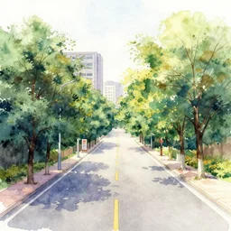 nanshan road road watercolor pen light color on artstation