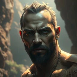 a big round olive brad pitt face, hyper detailed, digital art, artstation, cinematic lighting, studio quality, smooth render, by peter mohrbacher, hajime sorayama, wayne barlowe, boris vallejo, aaron horkey, gaston bussiere, craig mullins