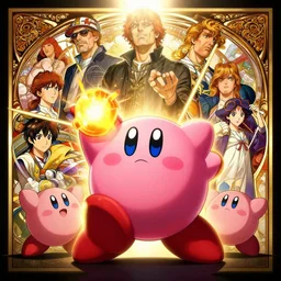 highly detailed kirby stealing the avenger's powers, stephen bliss, greg rutkowski, loish, rhads, beeple, makoto shinkai, tom bagshaw, alphonse mucha, sharp focus, art by artgerm and greg rutkowski, stanley kubrick, backlit, harsh overhead sunlight,