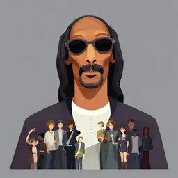 a stylized minimalist portrait of snoop dog by cory loftis, by jesper ejsing, by rhads, by makoto shinkai and lois van baarle and ilya kuvshinov and rossdraws and greg rutkowski weta studio and lucasfilm behance hd global illumination - c 1 0