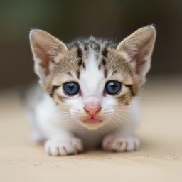 macro photo of little tiny micro kitten, 35 mm,