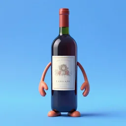 matt lablanc as a pixar character with a wine bottle body, 3 d, octane render