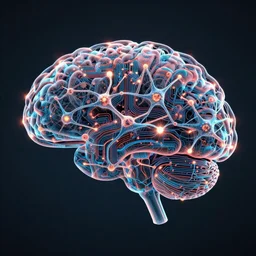 4k resolution abstract 3d data art of neurons firing in the shape of a brain. in the style of wlop and beeple, digital art, octane render, trending on artstation, highly-coherent symmetrical artwork. clusters & constellations of data that look like a dense web of circuits and a web of exploding synapses