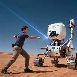 sheldon cooper punching the mars rover, Ray tracing, 4k,