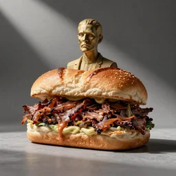 pulled pork sandwich, sculpture by h.r. giger