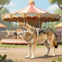 fair rides petting zoo wolf