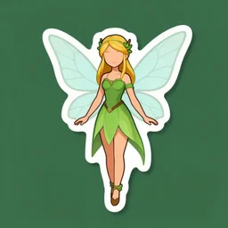 a fairy, d & d, fantasy simplified sticker illustration, artstation