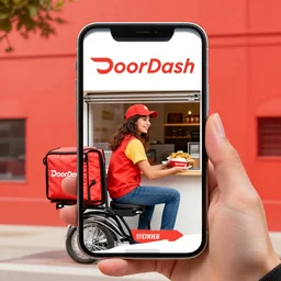 social media ad for a food delivery company called 'DoorDash' delivering food in San Fransisco