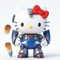 hello kitty as a mecha, by yoshiyuki sadamoto and tony sandoval. realistic