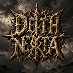 intracate and very detailed death metal logo, bold font, unreadable word, illegible letters, letters look like varicose veins, looks like hairy roots, ryoji ikeda and m. c escher, zdzislaw beksinski, wayne barlowe