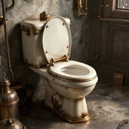 steampunk toilet, octane render 4k