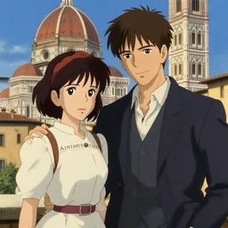 wealthy couple william and fanny nightingale, honeymoon in florence italy 1 2 may 1 8 2 0, delicate features finely detailed perfect art, gapmoe yandere grimdark, trending on pixiv fanbox, painted by greg rutkowski makoto shinkai takashi takeuchi studio ghibli
