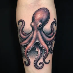 surreal octopus tattoo