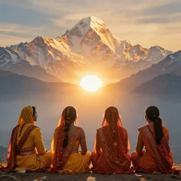 hindu unity, glory, sunrise, himalayas, 4 k, profile picture