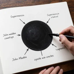 john madden diagraming a supermassive black hole on a telestrator