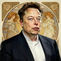 very fat elon musk, portrait, intricate, elegant, highly detailed, digital painting, artstation, concept art, wallpaper, smooth, sharp focus, illustration, art by h. r. giger and artgerm and greg rutkowski and alphonse mucha