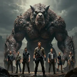 make a giant beast by greg rutkowski, sung choi, mitchell mohrhauser, maciej kuciara, johnson ting, maxim verehin, peter konig, 8 k photorealistic, cinematic lighting, hd, high details, dramatic, atmosphereric, trending on artstation