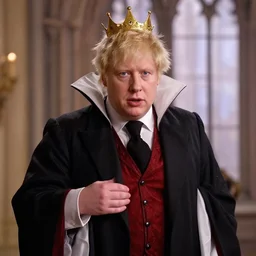 a Still from the disney film cinderella featuring Boris Johnson as the evil queen