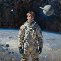 concept art of the loneliness in the space, oil painting by jama jurabaev, extremely detailed, brush hard, artstation, for aaa game, high quality, brush stroke
