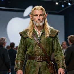 a beautiful painting of attractive legolas the elf at the apple event, art photography, highly detailed painting by gaston bussiere, craig mullins, j. c. leyendecker 8 k, modern, apple event