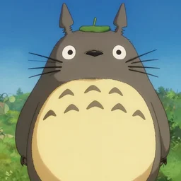 totoro in one punch man film still with a full still life film still commercial extreme closeup photo of real - life intricate origami plant, perfect eyes, tilt shift zaha hadid real - life origami forests background, cinestill, 8 k