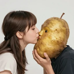 Poluknit kissing the potato
