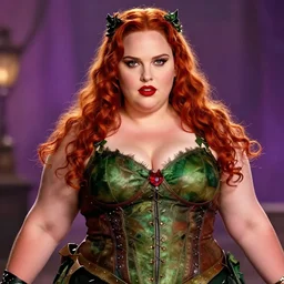 A beautiful portrait of obese Natalie Portman as Poison Ivy from Batman movie, digital art by Eugene de Blaas and Ross Tran, vibrant color scheme, highly detailed, in the style of romanticism, cinematic, artstation, Greg rutkowski