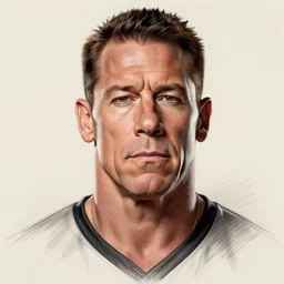 a well designed portrait of John Cena , detailed, realistic, sketch style, Artstation,Greg Rutkowski, 8K resolution.